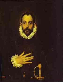 El Greco. Portrait of a Nobleman with His Hand on His Chest. c.1580.
