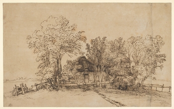 Rembrandt - Cottage among Trees